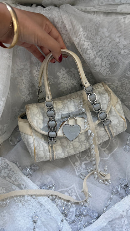 xovintage Pre-loved DIOR small 2000S ROMANTIC HEART-CHARM SHOULDER BAG - Handbags