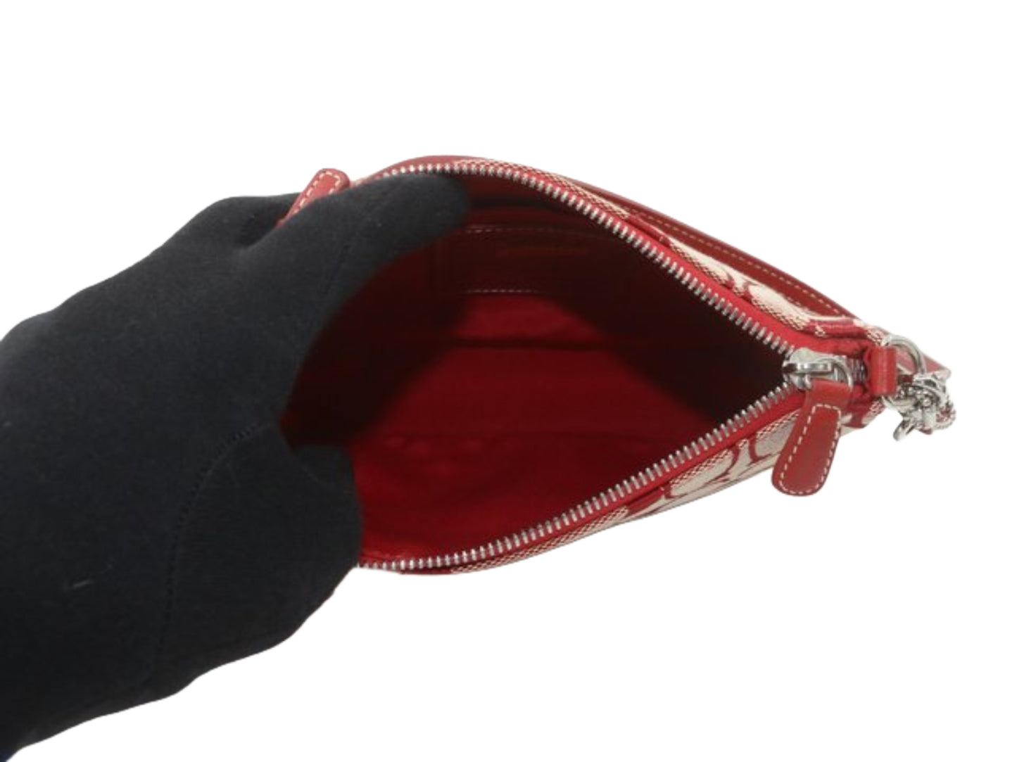 coach red signature shoulder bag