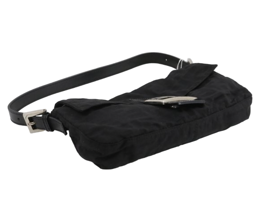 Fendi Black Jersey Baguette