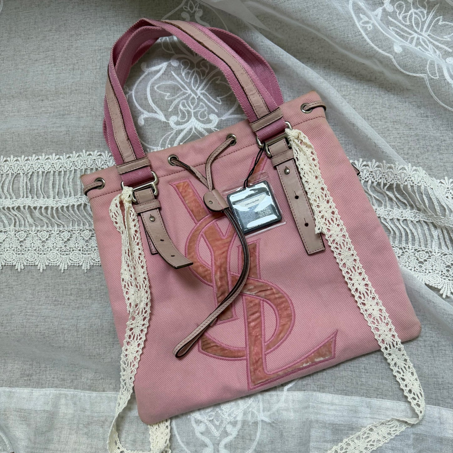 xovintage yves saint laurent rive gauche pink kahala vintage tote bag - Handbags