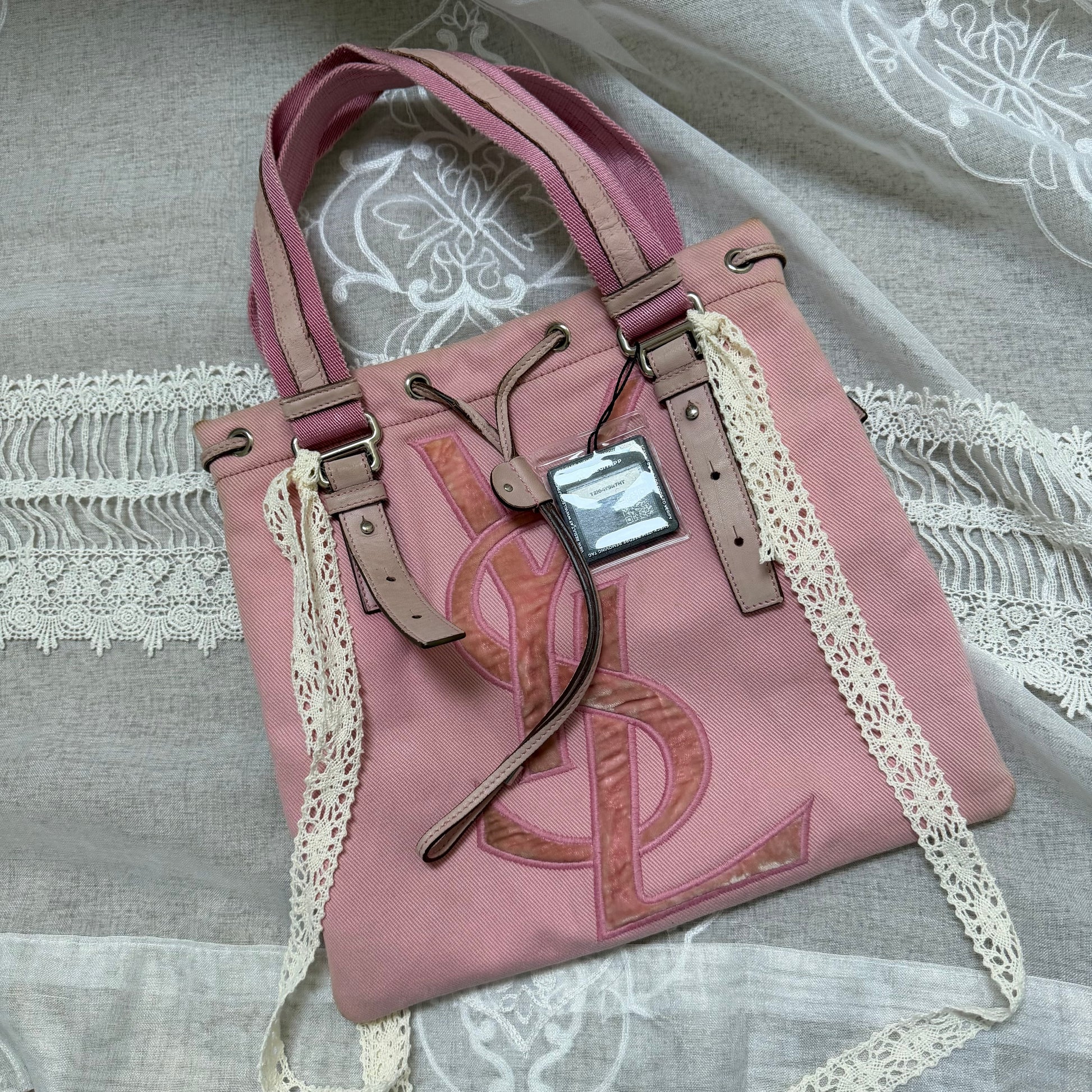 xovintage yves saint laurent rive gauche pink kahala vintage tote bag - Handbags