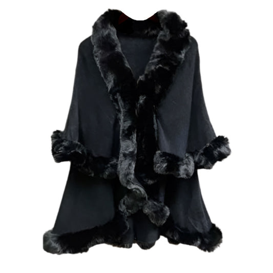 Elegant Black Fur Cape