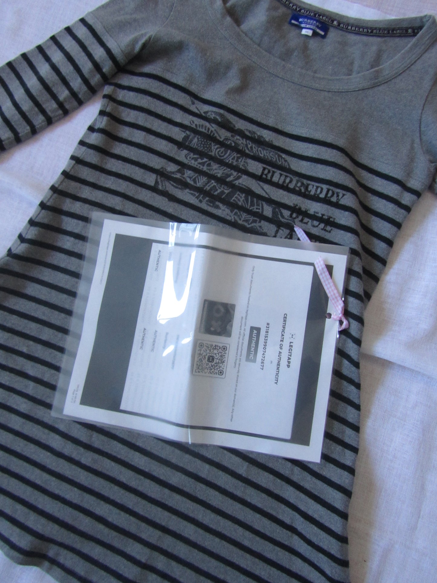 burberry blue label vintage grey striped mini dress