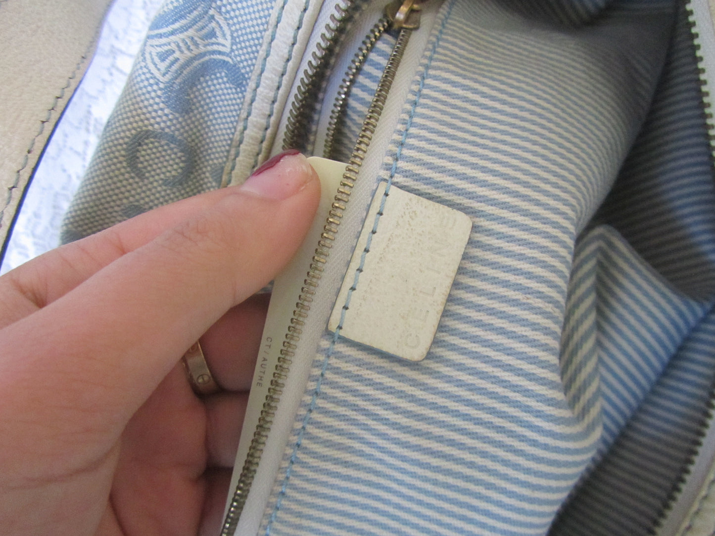 celine vintage lily c baby blue macadam bag