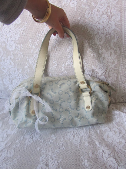 celine vintage lily c baby blue macadam bag