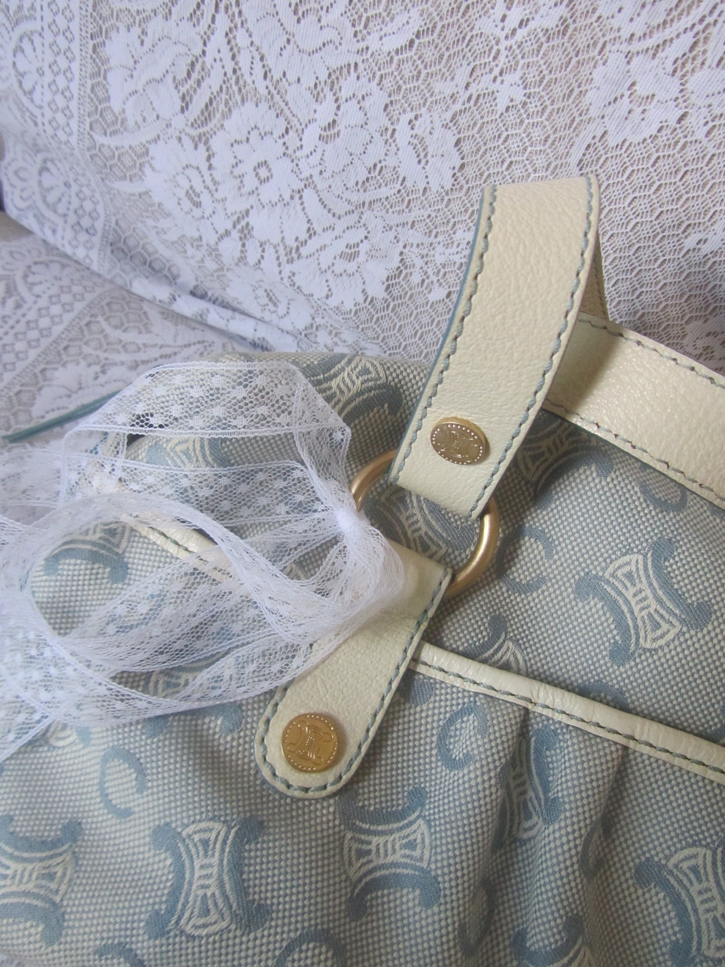 celine vintage lily c baby blue macadam bag