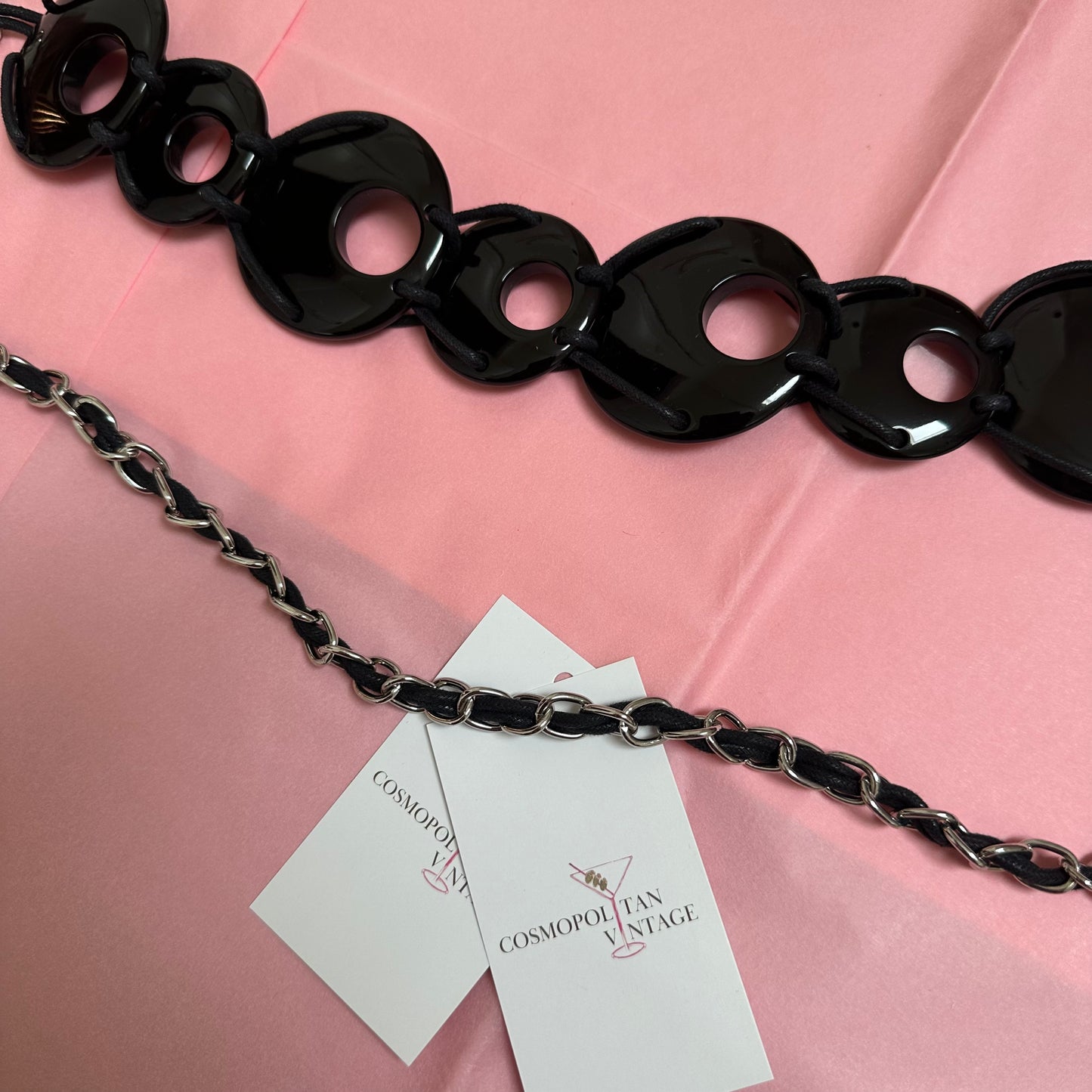 Vintage Boho Black Chain Belt