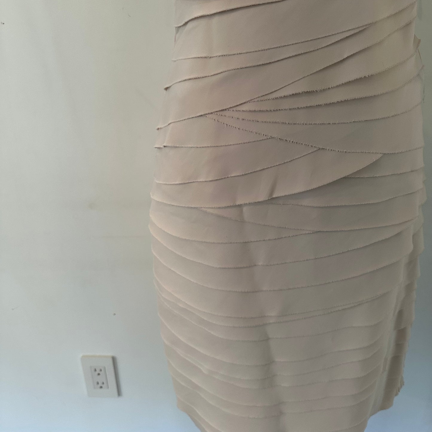 Blumarine Cream Midi Cocktail Dress