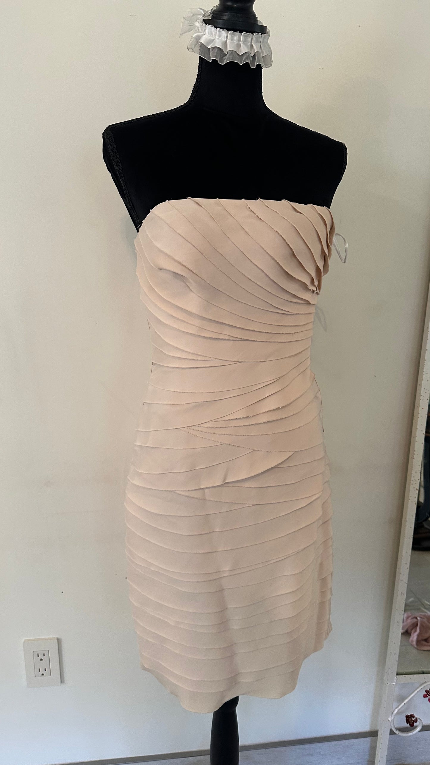 Blumarine Cream Midi Cocktail Dress