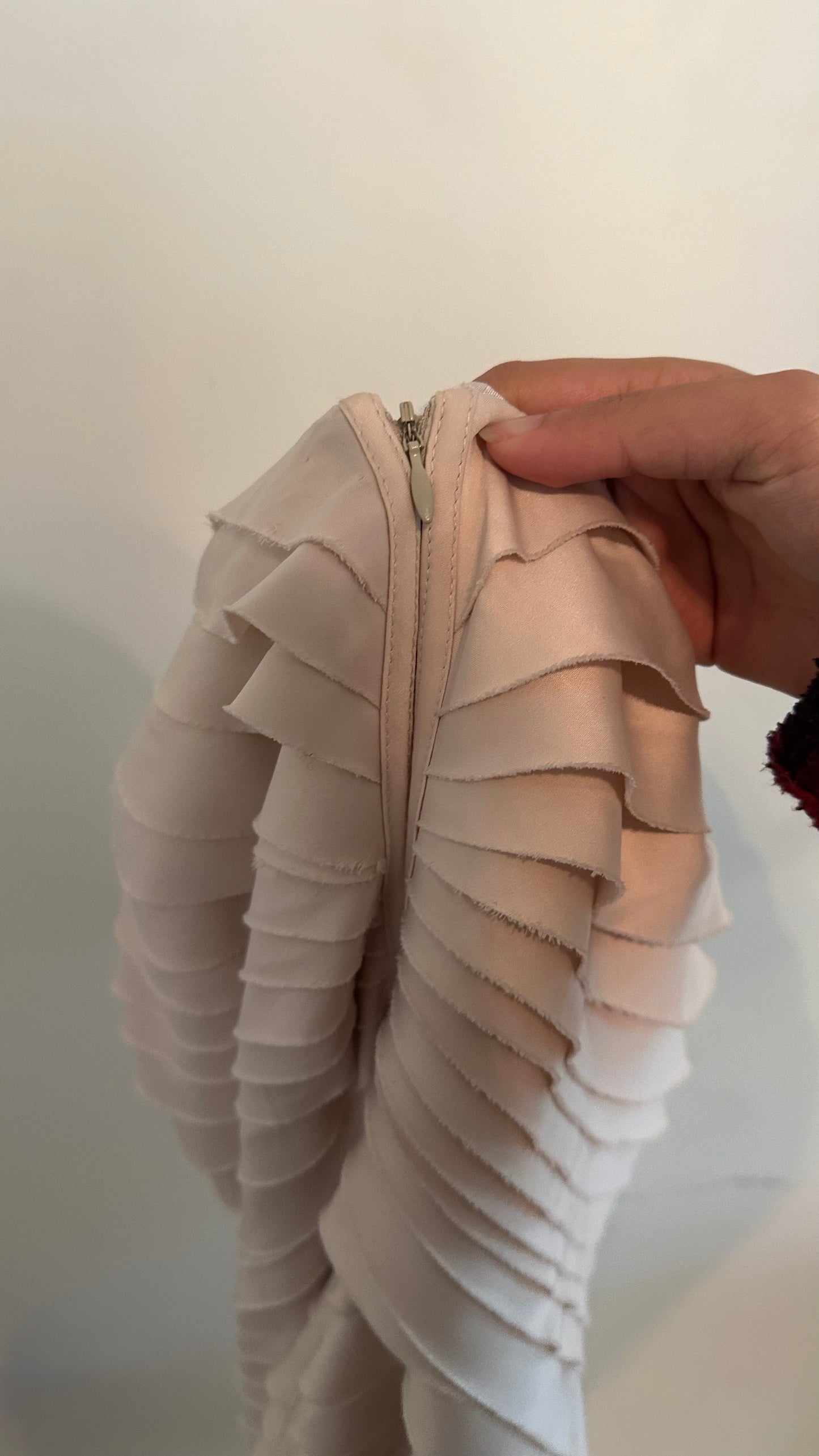 Blumarine Cream Midi Cocktail Dress