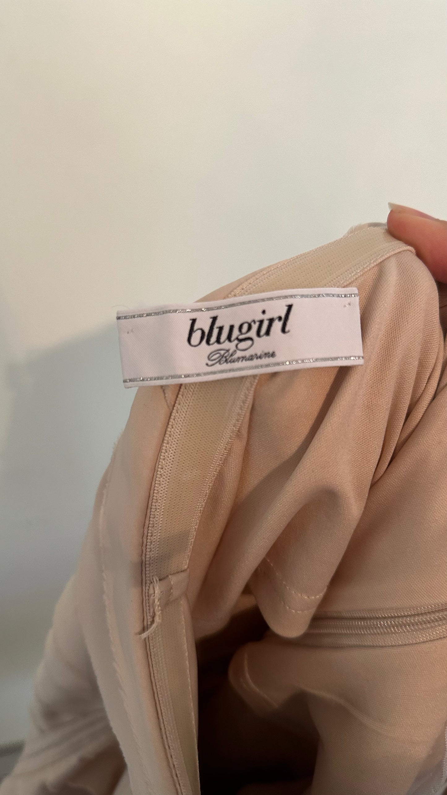 Blumarine Cream Midi Cocktail Dress