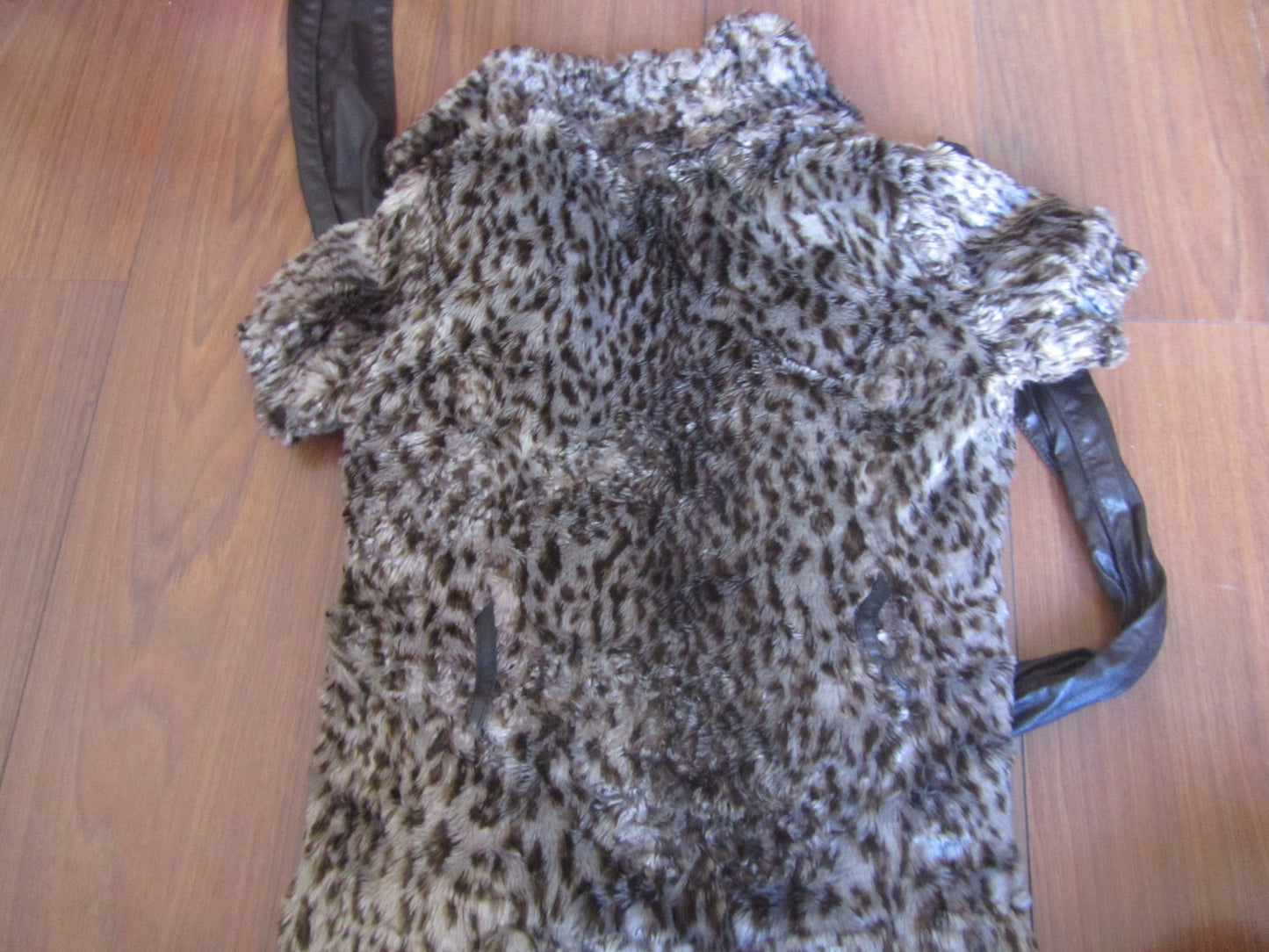 miss sixty vintage belted animal print vegan fur vest