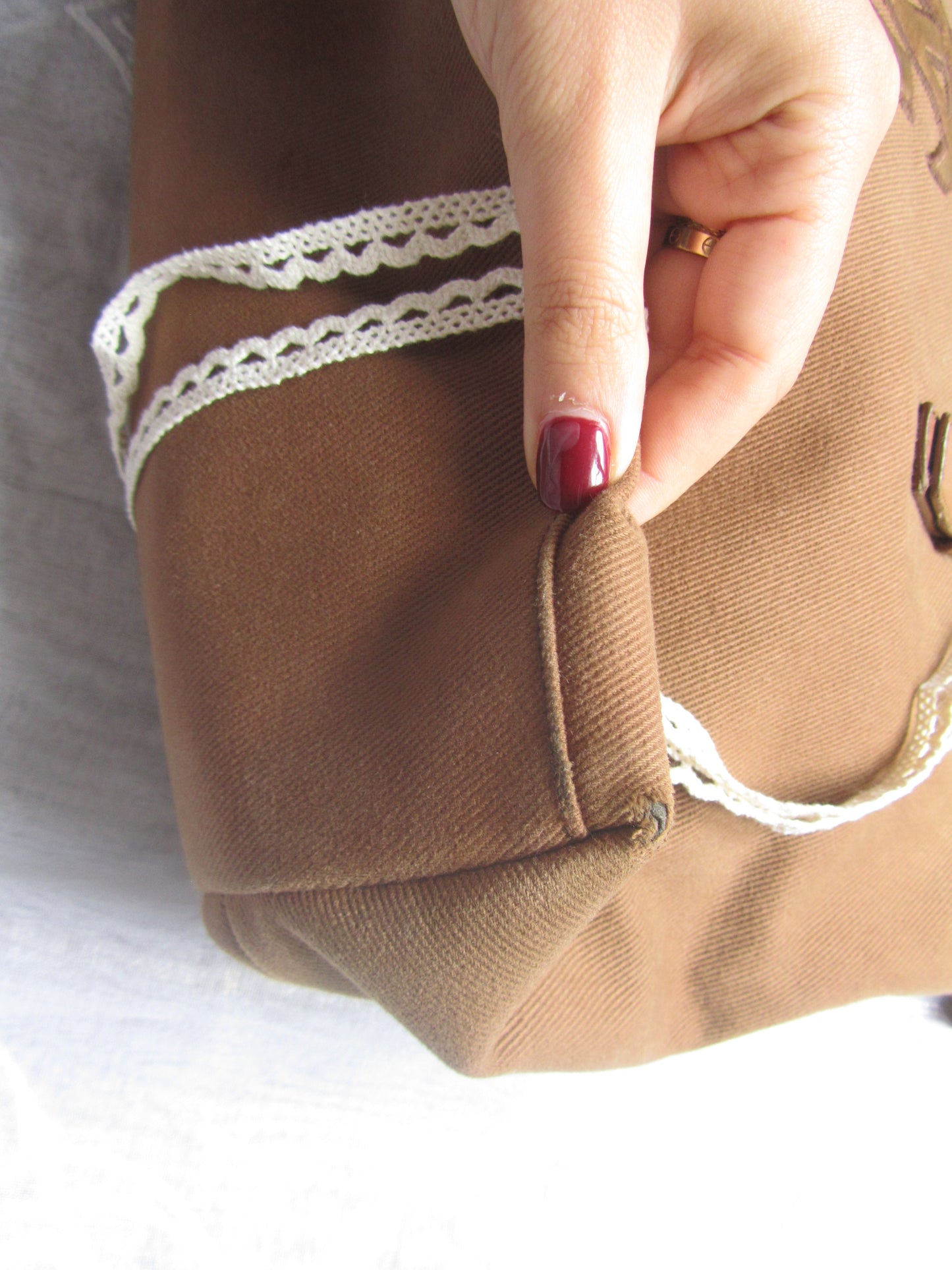 yves saint laurent rive gauche mocha shoulder bag