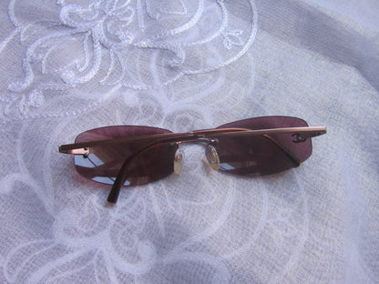 chanel wine red rimless sunglasses