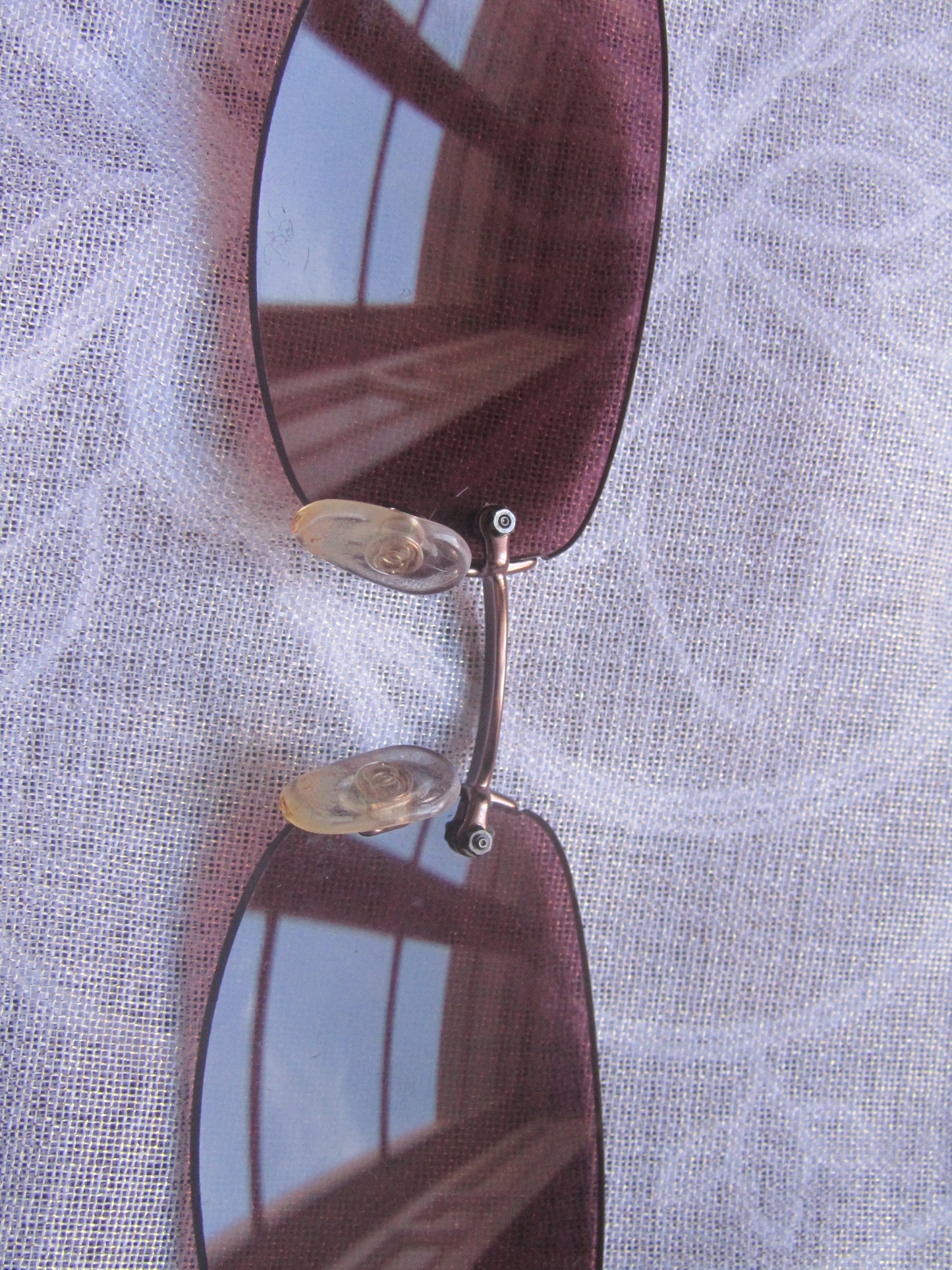 chanel wine red rimless sunglasses