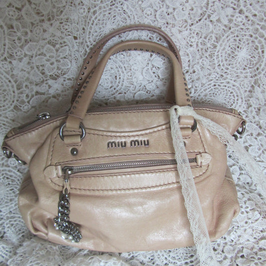 miu miu vintage heart charm vitello shine bag