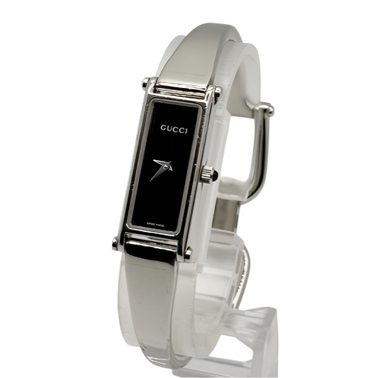 gucci black x silver watch