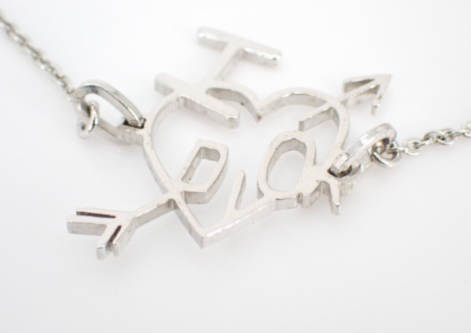 christian dior silver heart & arrow bracelet
