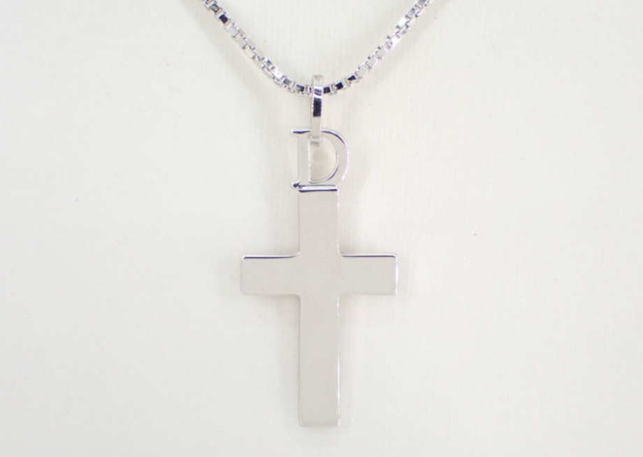 christian dior silver cross necklace