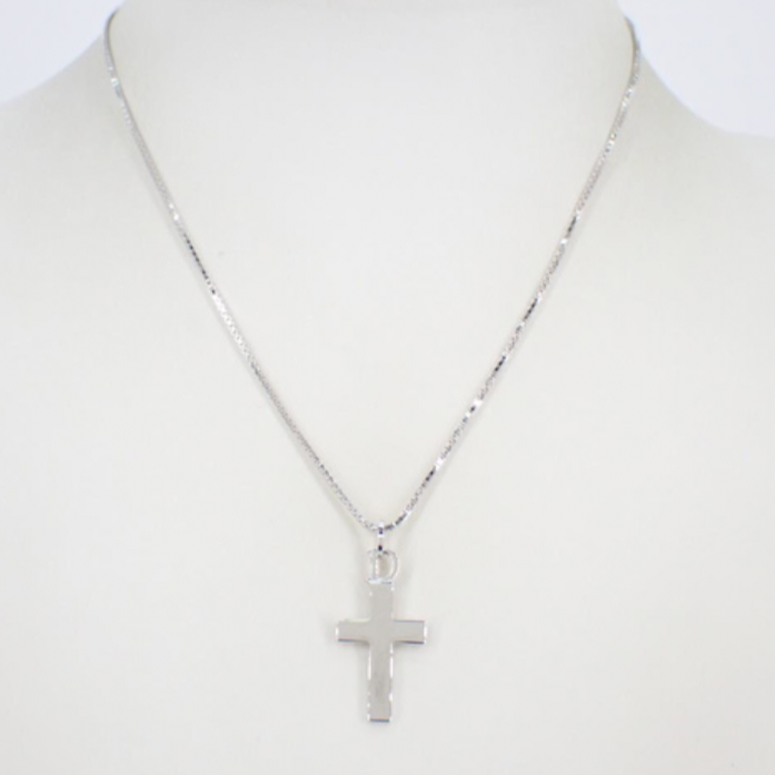 christian dior silver cross necklace