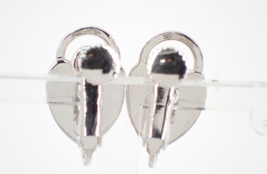 christian dior heart padlock clip on earrings