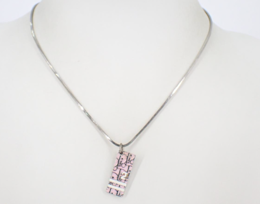 christian dior 2000s silver no. 2 necklace