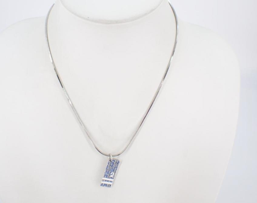christian dior 2000s silver no. 2 necklace