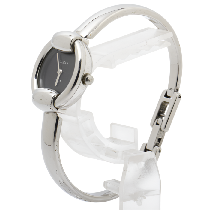 gucci silver x black bracelet watch