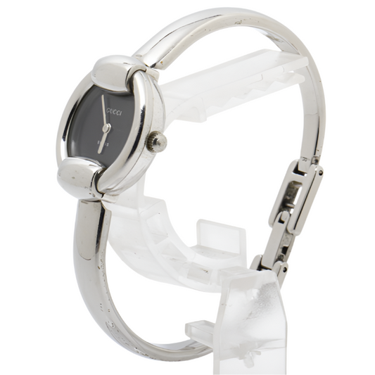 gucci silver x black bracelet watch