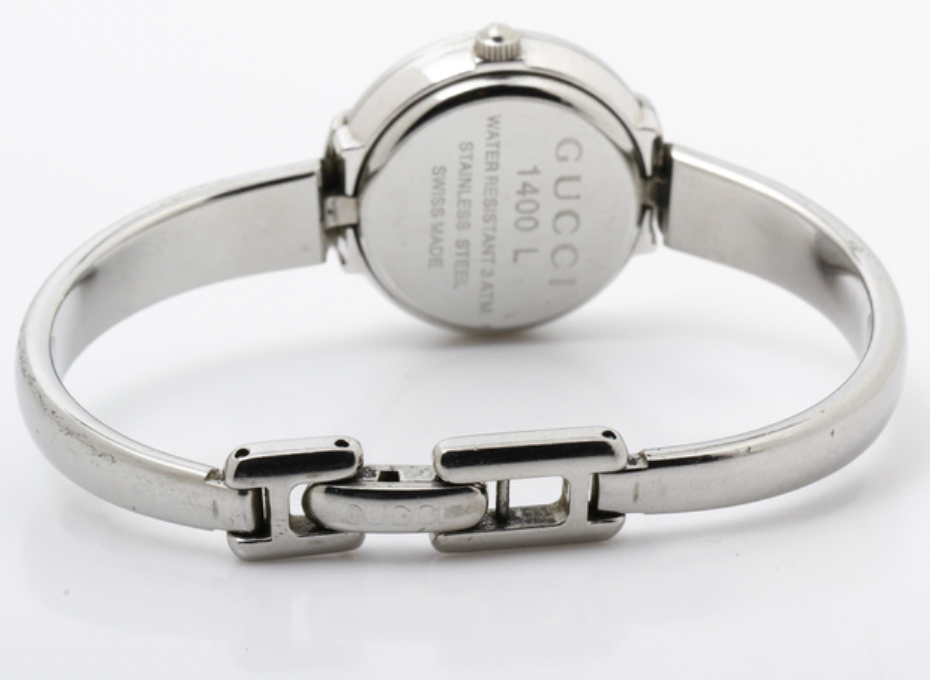 gucci silver x black bracelet watch
