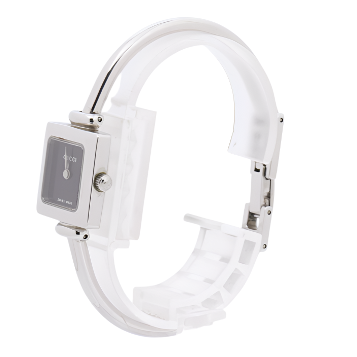 gucci silver x black bangle watch