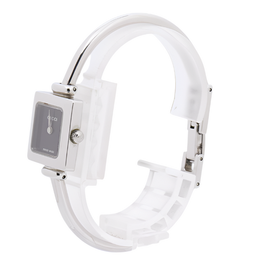 gucci silver x black bangle watch