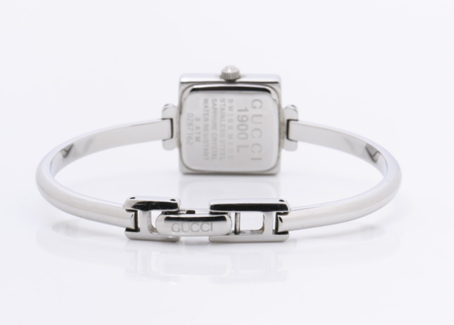 gucci silver x black bangle watch