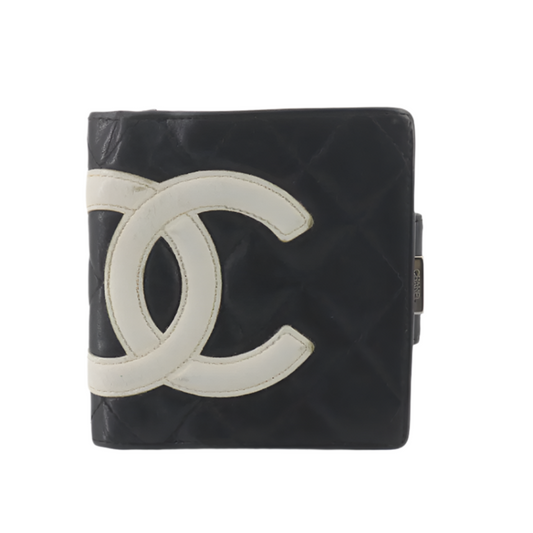 chanel cambon black compact calfskin wallet