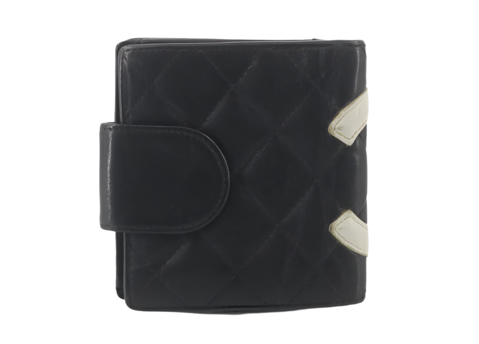 chanel cambon black compact calfskin wallet
