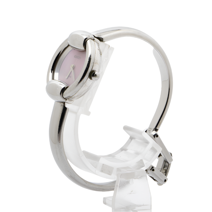 gucci pink x silver bracelet watch