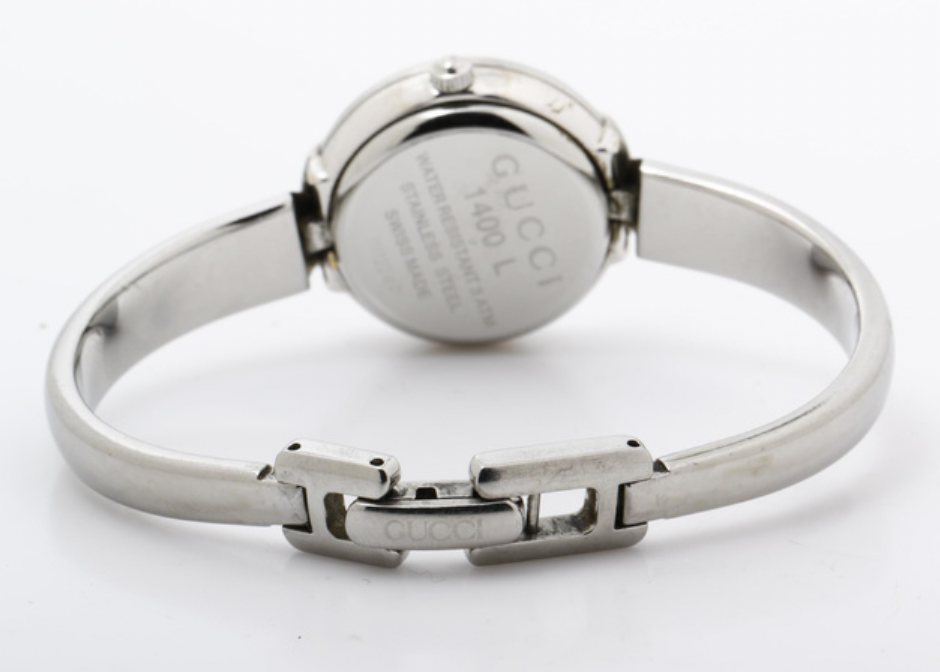 gucci pink x silver bracelet watch