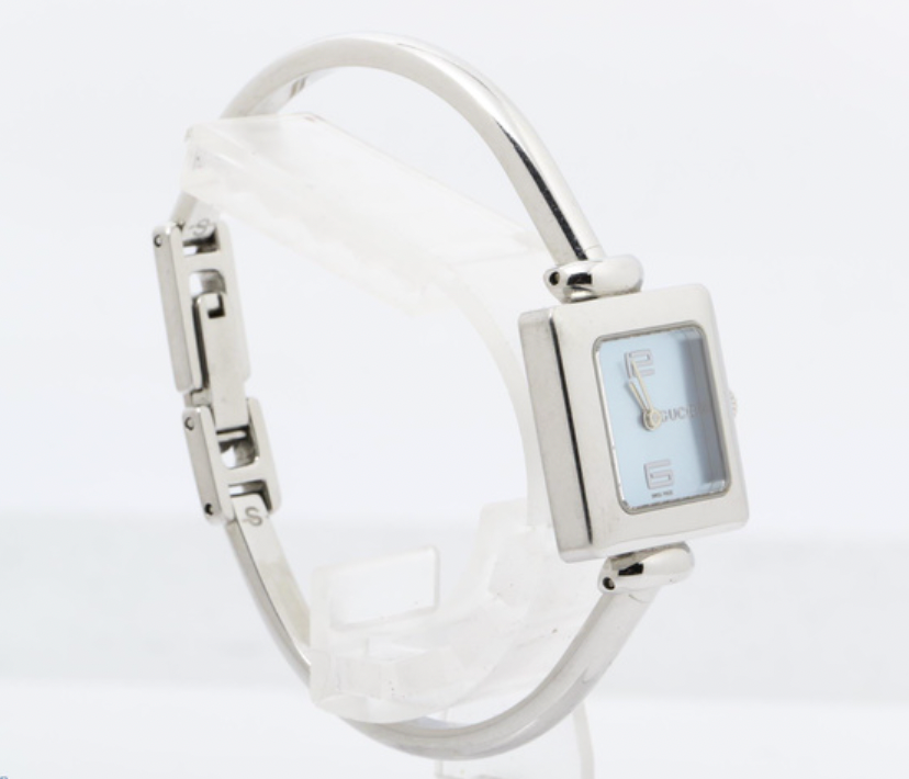 gucci blue x silver bracelet watch