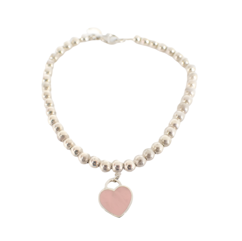 tiffany & co. 925 silver return to bracelet in pink
