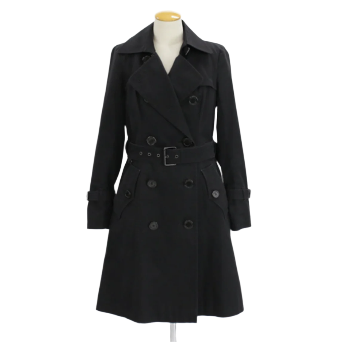 burberry black belted trench coat