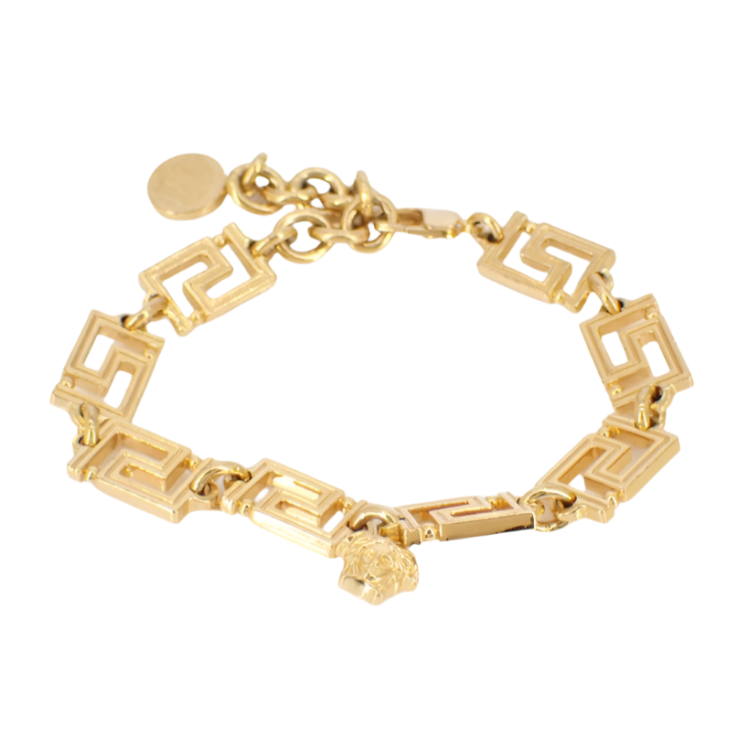 versace gold tone medusa bracelet