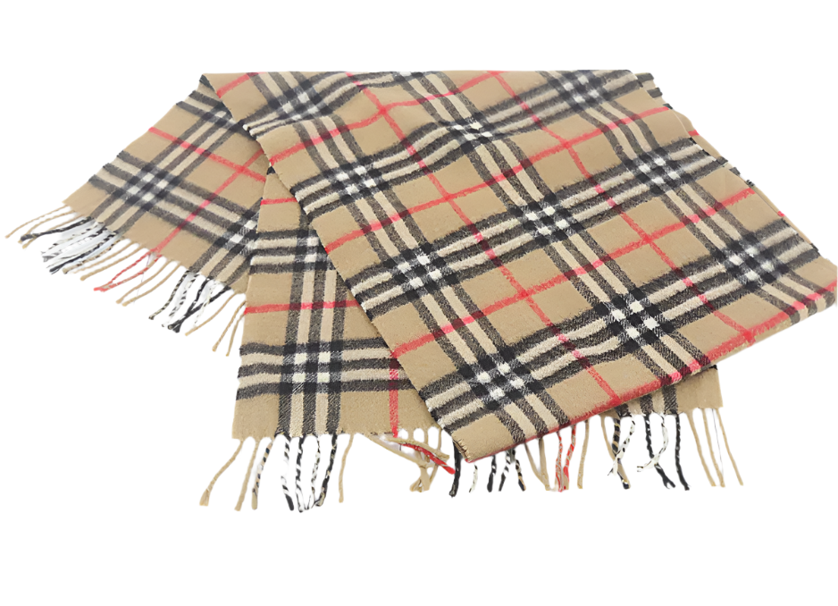 Burberry 100% Cashmere Classic Plaid Scarf