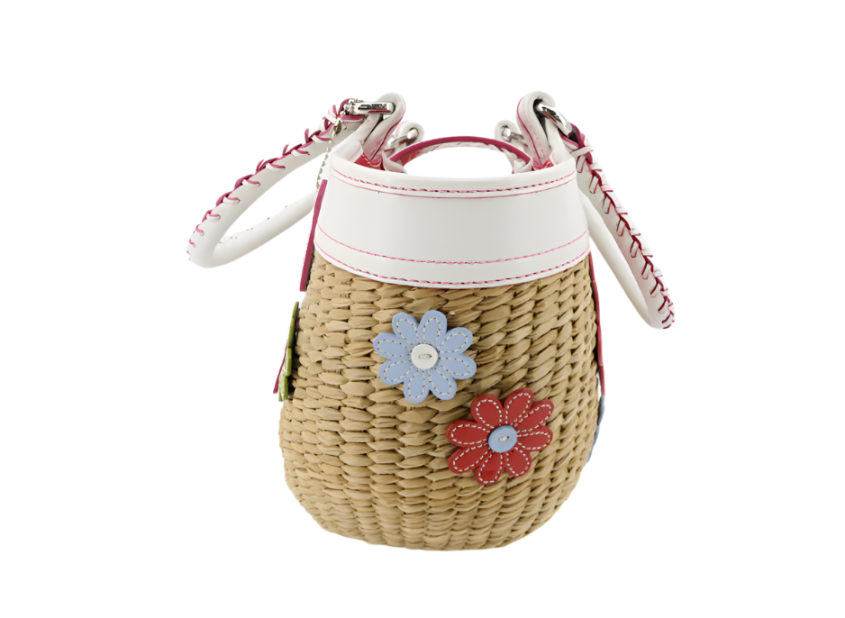 coach rare straw floral bag