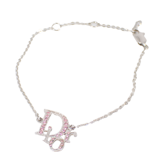 christian dior hot pink logo bracelet