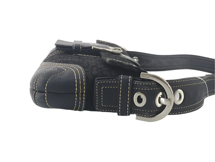 coach soho signature black bag