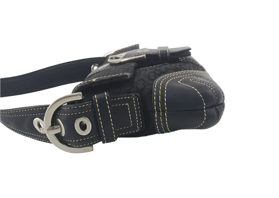 coach soho signature black bag