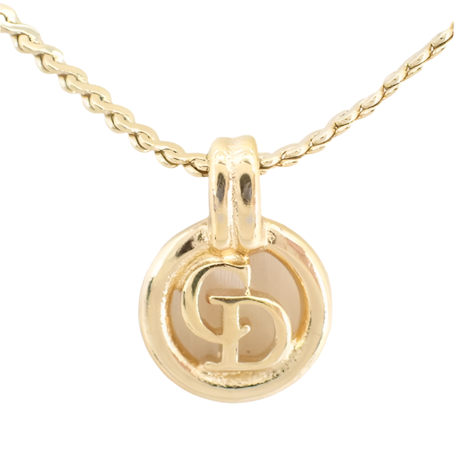 christian dior logo gold-tone necklace