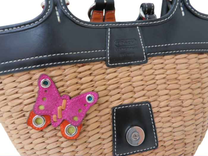 coach summer basket bag with butterfly detail
