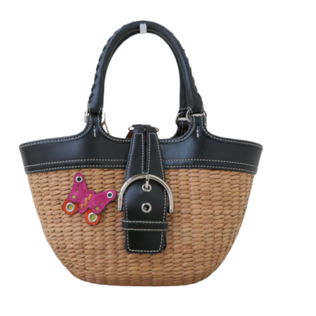 coach summer basket bag with butterfly detail