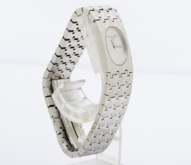 christian dior rare silver oval watch miss dior